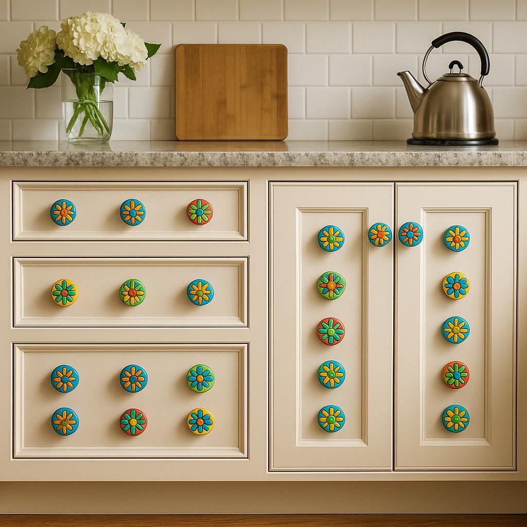 Vibrant Floral Knobs Set 25