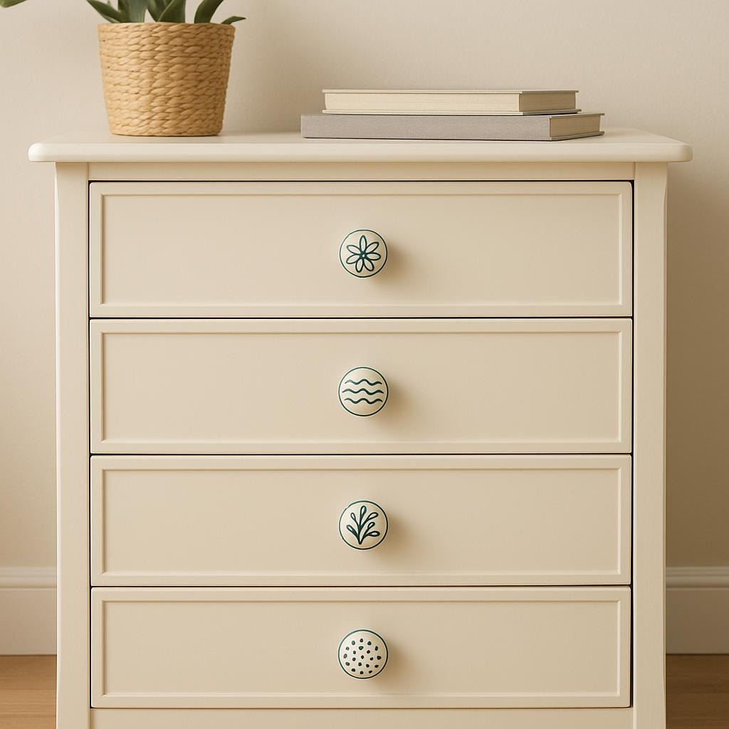 Chic Teal Ceramic Knobs Set