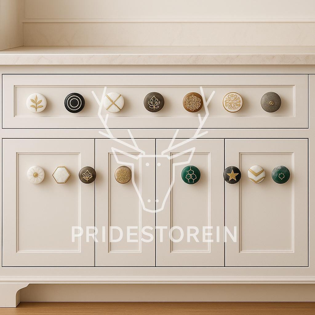 Geometric Brass Knobs Set 10