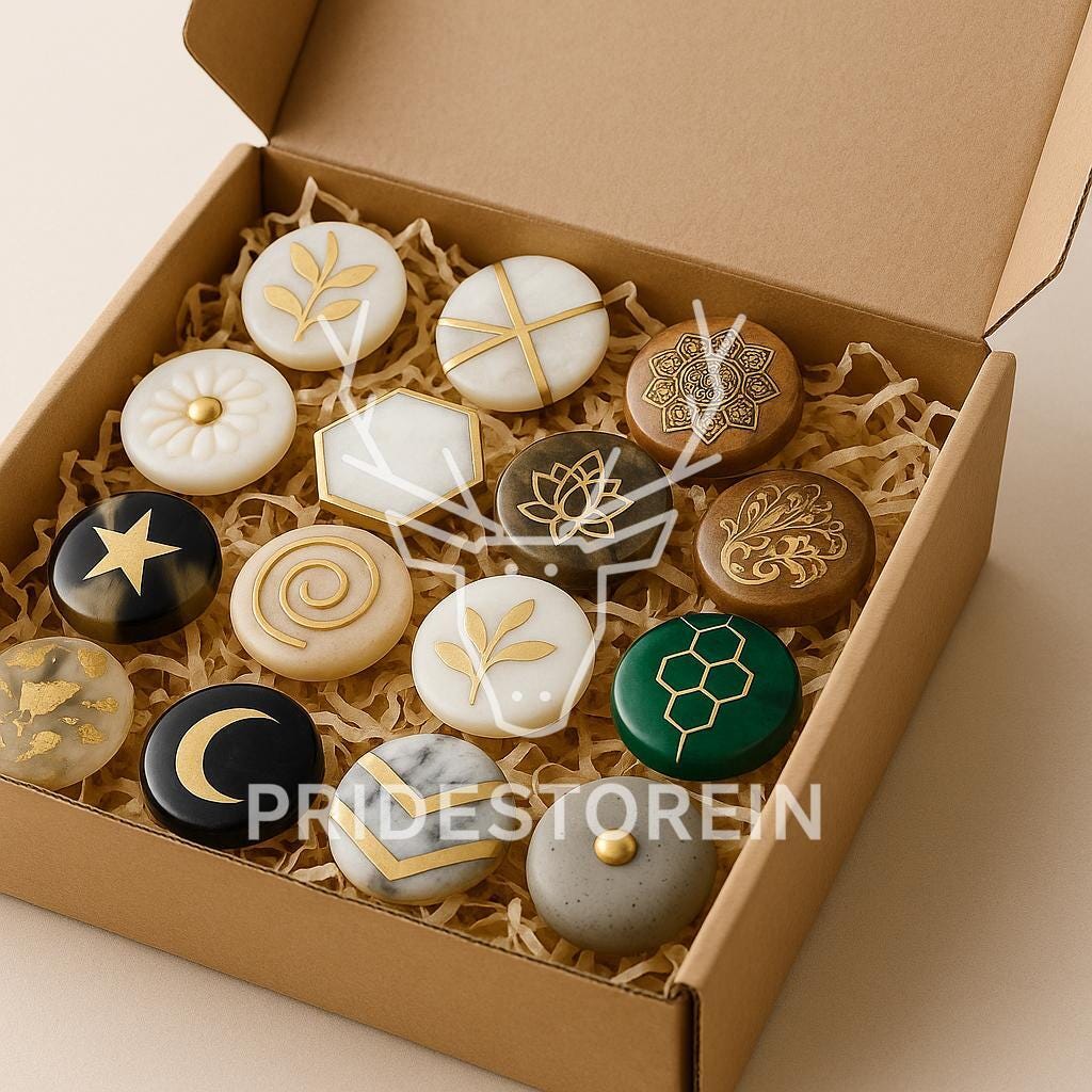 Geometric Brass Knobs Set 10