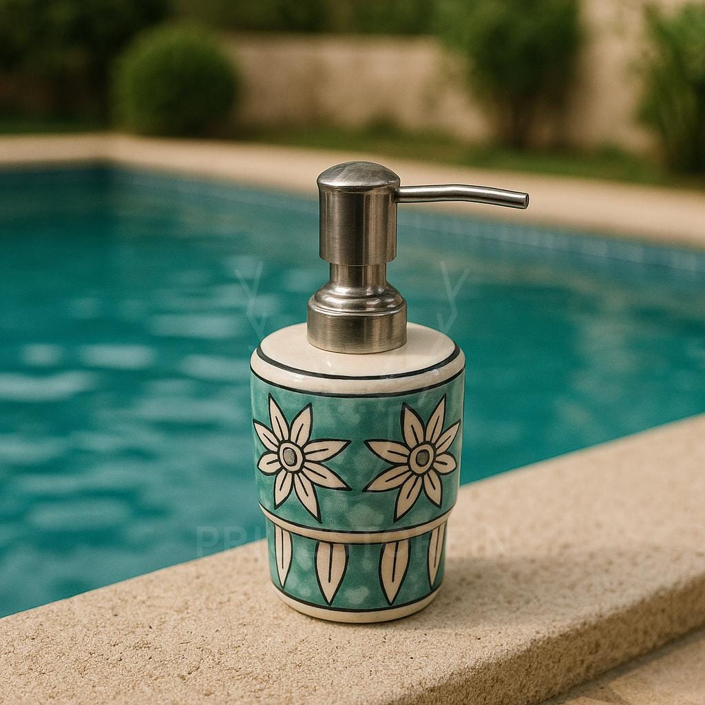 Blue Floral Ceramic Dispenser