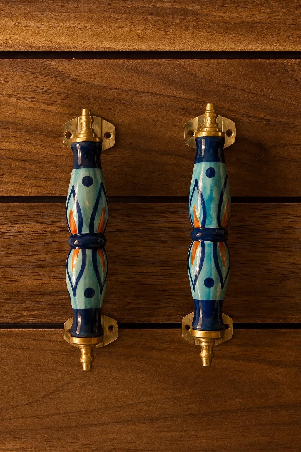 Boho Ceramic Flower Pulls