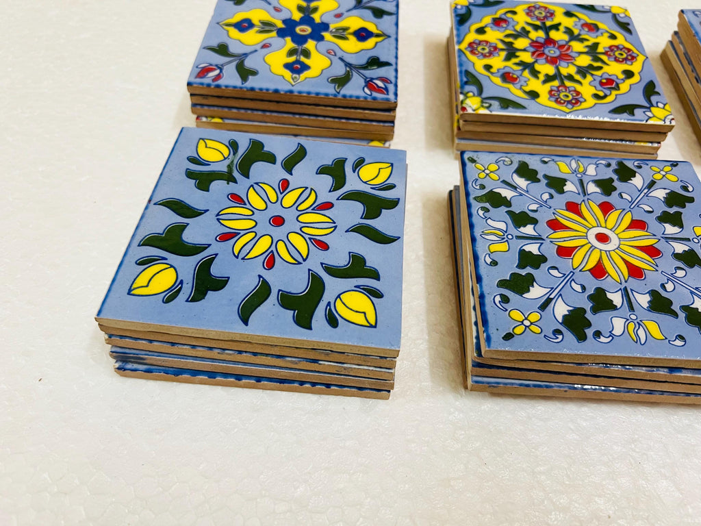 Blue Floral Talavera Tiles Set