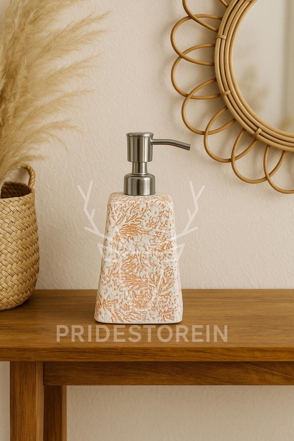 Boho Coral Ceramic Soap Pump