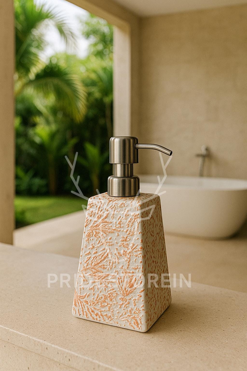 Boho Coral Ceramic Soap Pump