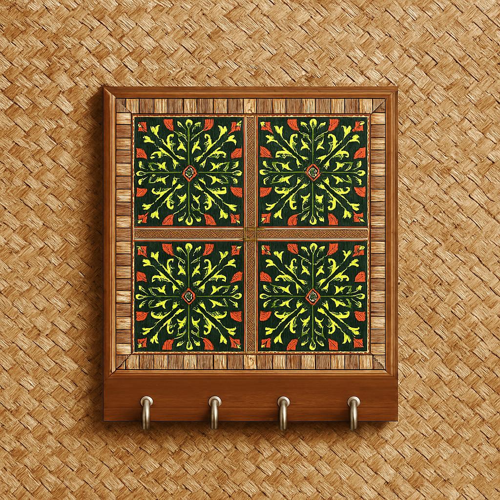Boho Wood Key Holder Decor