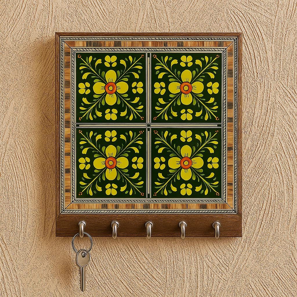 Rustic Floral Key Holder Decor