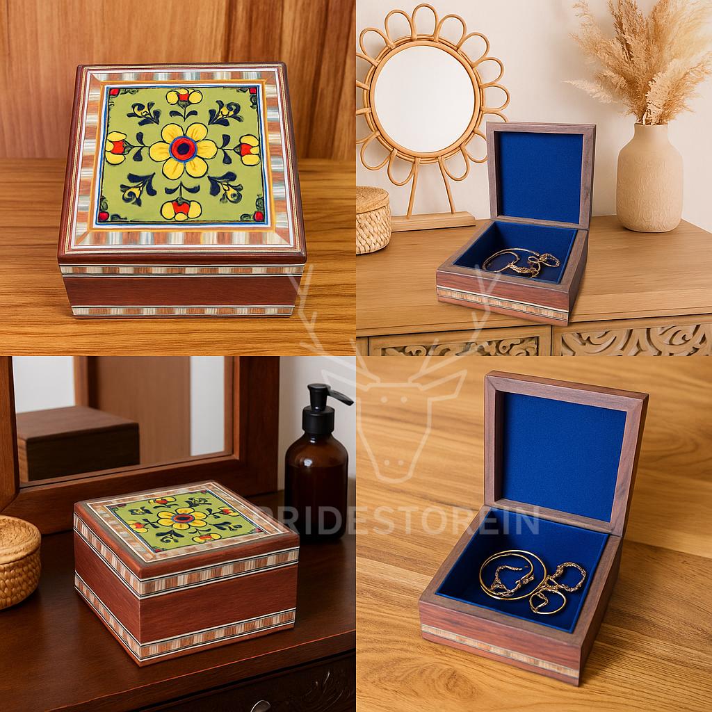 Boho Floral Tile Key Rack