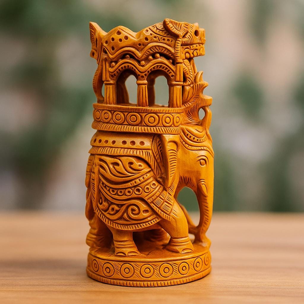 Hand-Carved Elephant Decor
