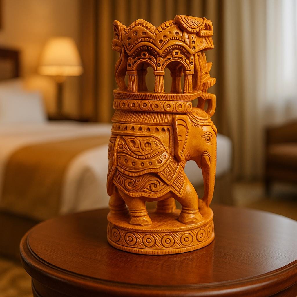 Handcrafted Wooden Elephant Decor