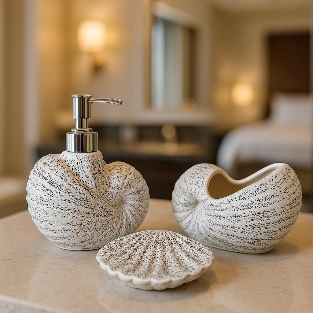 Handmade Seashell Bath Set