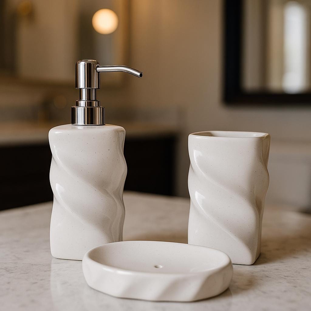 Sleek White Bath Set Upgrade