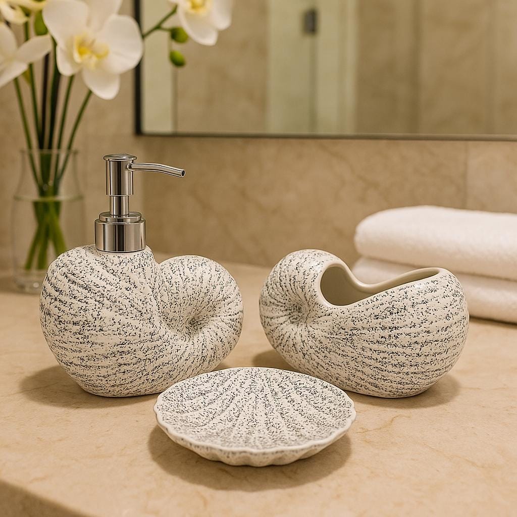 Coastal Ceramic Bath Set