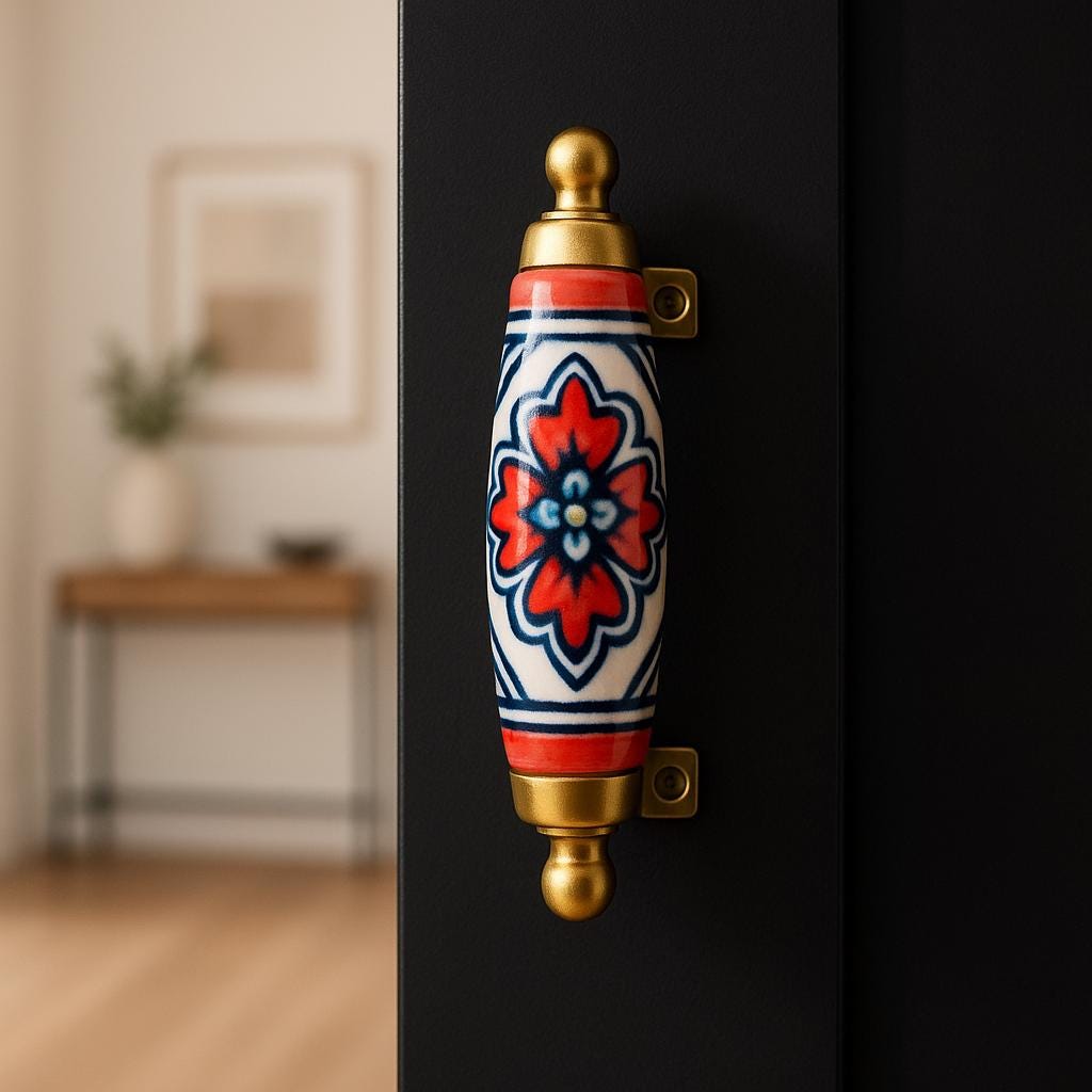 Elegant Flower Ceramic Handles