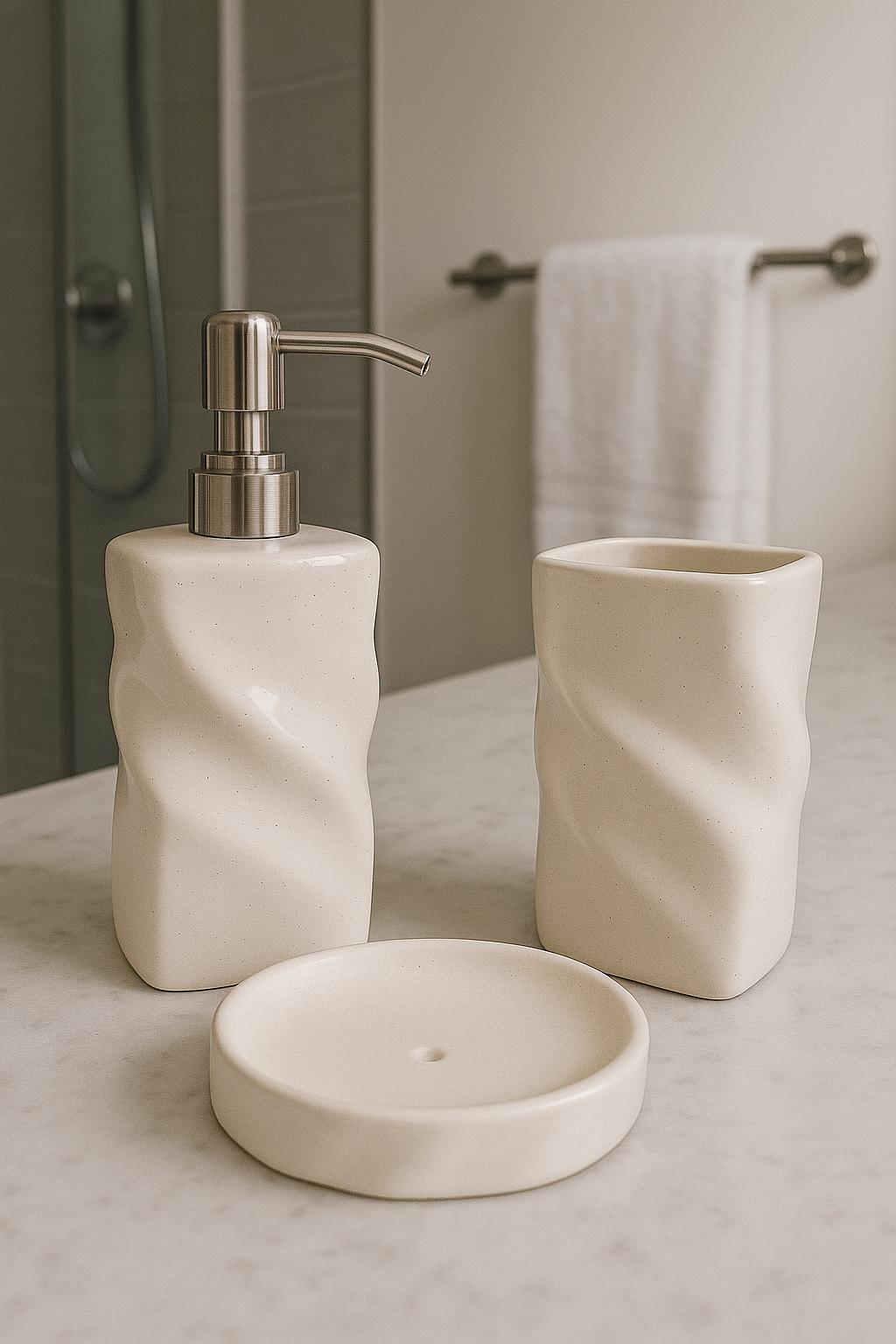 Sleek White Bath Set Upgrade