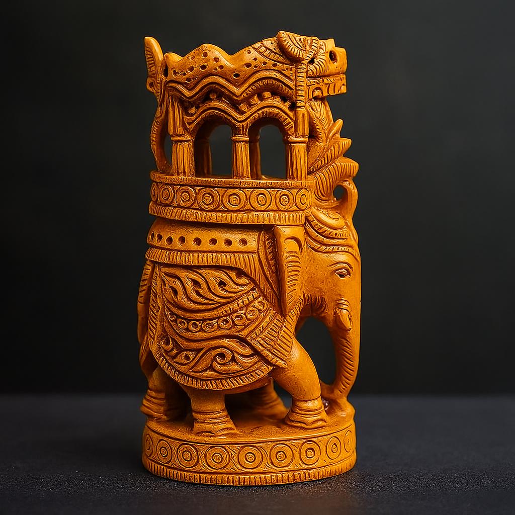 Hand-Carved Elephant Decor
