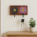 Wooden Wall Hook - Floral Design Set of 2