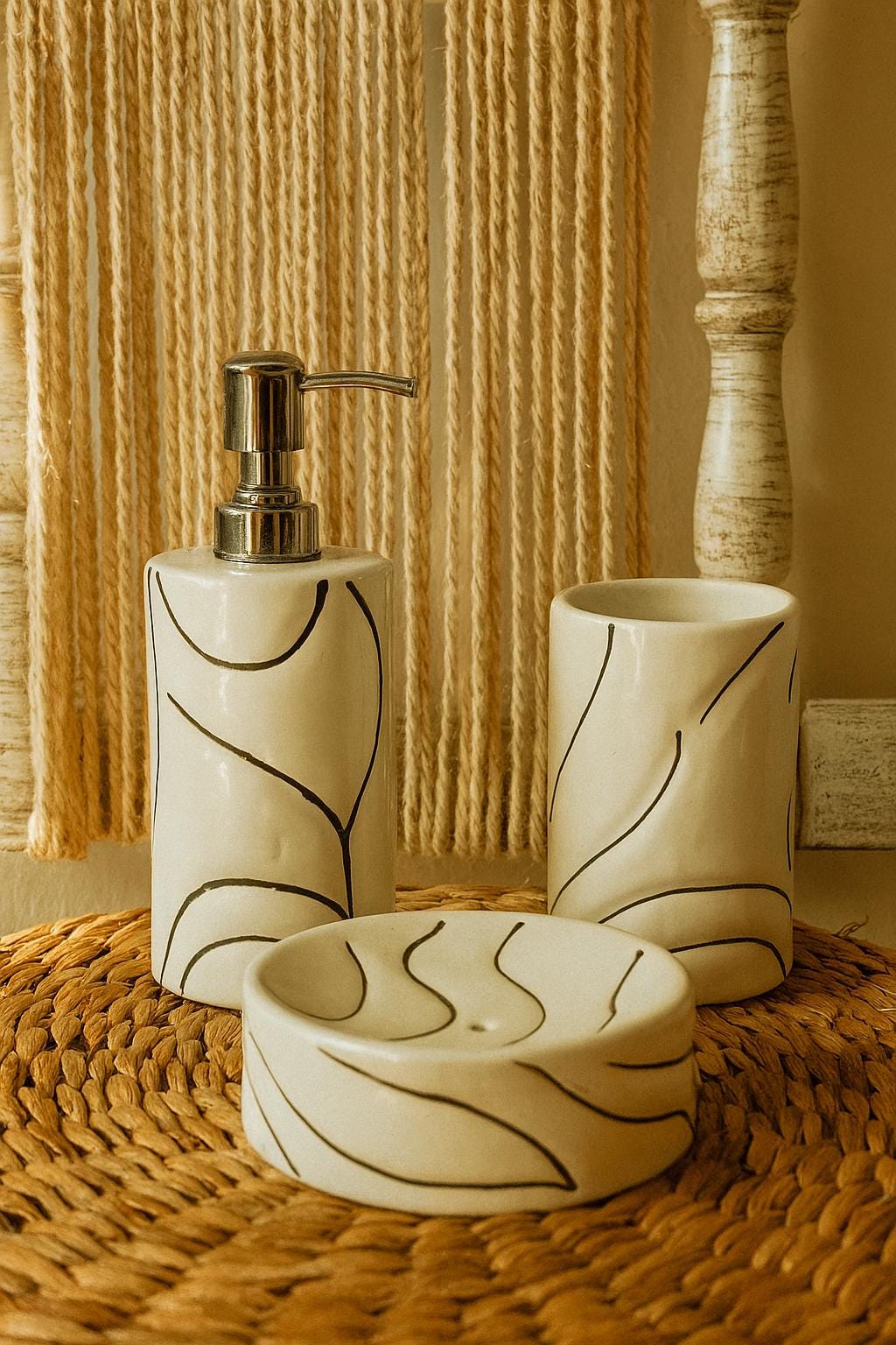 Minimalist Ceramic Bath Set