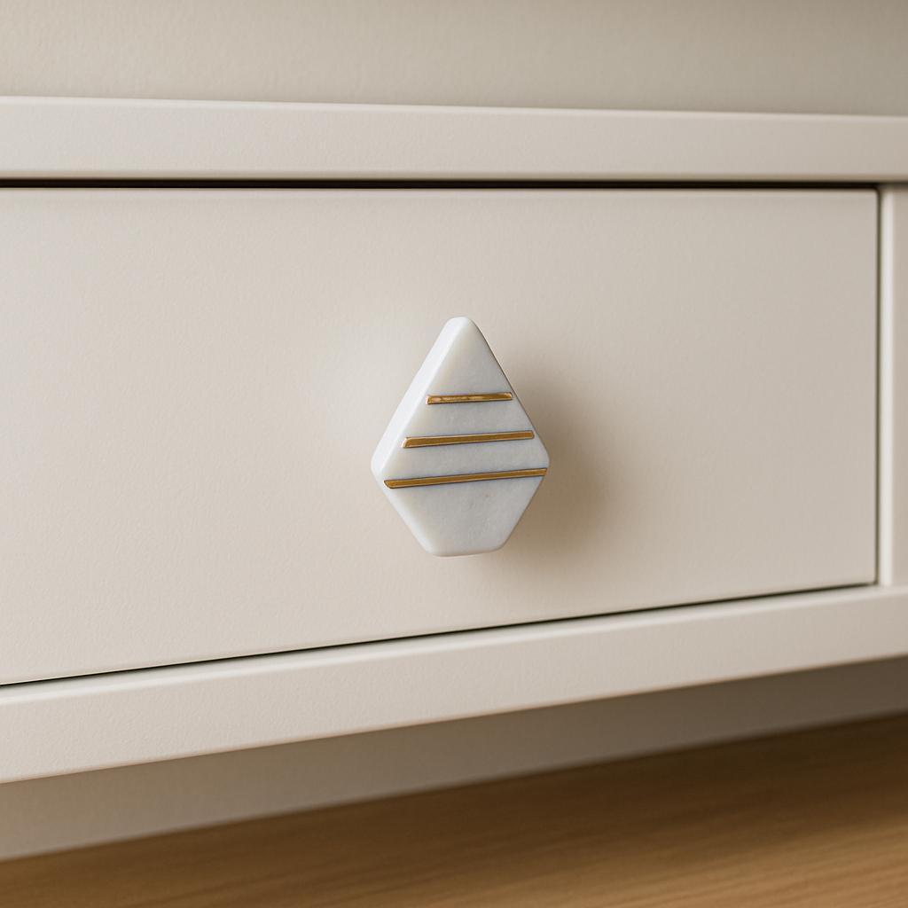 Elegant Marble & Brass Knobs