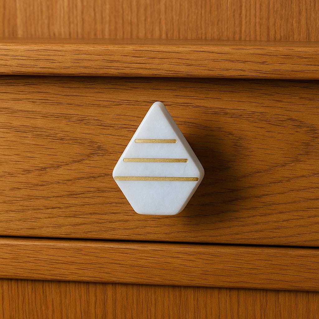 Elegant Marble & Brass Knobs