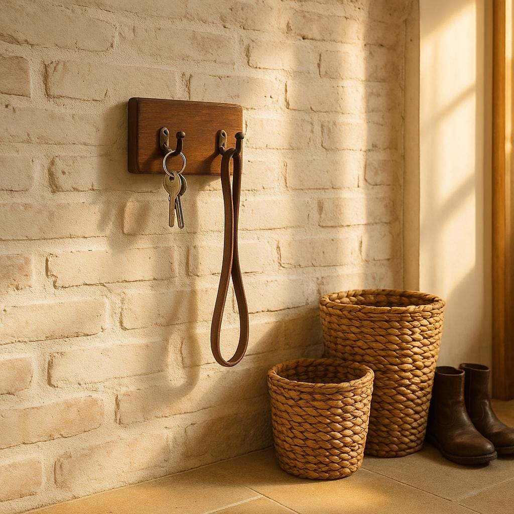 Wall Hook Shelf - Wooden Organizer with Hooks