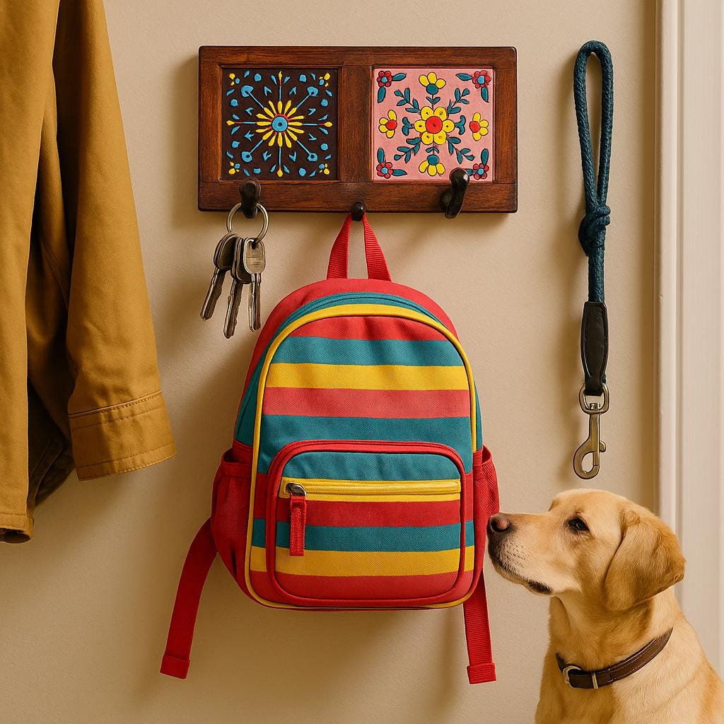 Wooden Wall Hook - Vibrant Floral Design