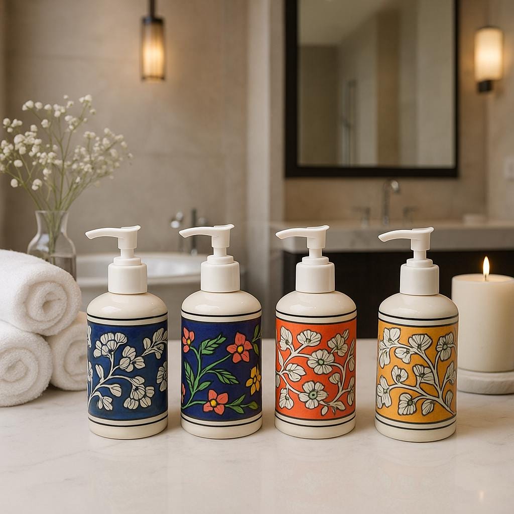 Colorful Floral Soap Dispenser
