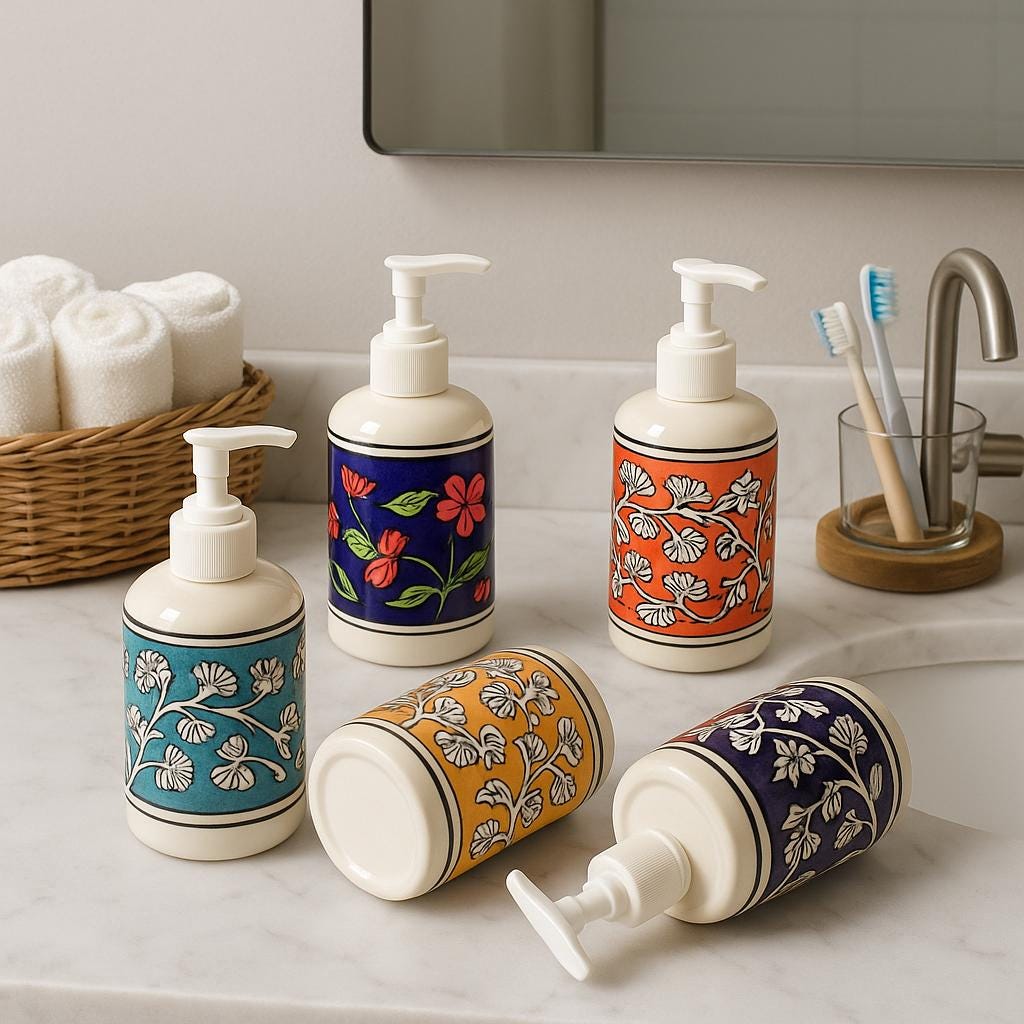 Colorful Floral Soap Dispenser