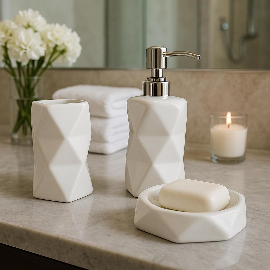 Chic Geometric Bath Set