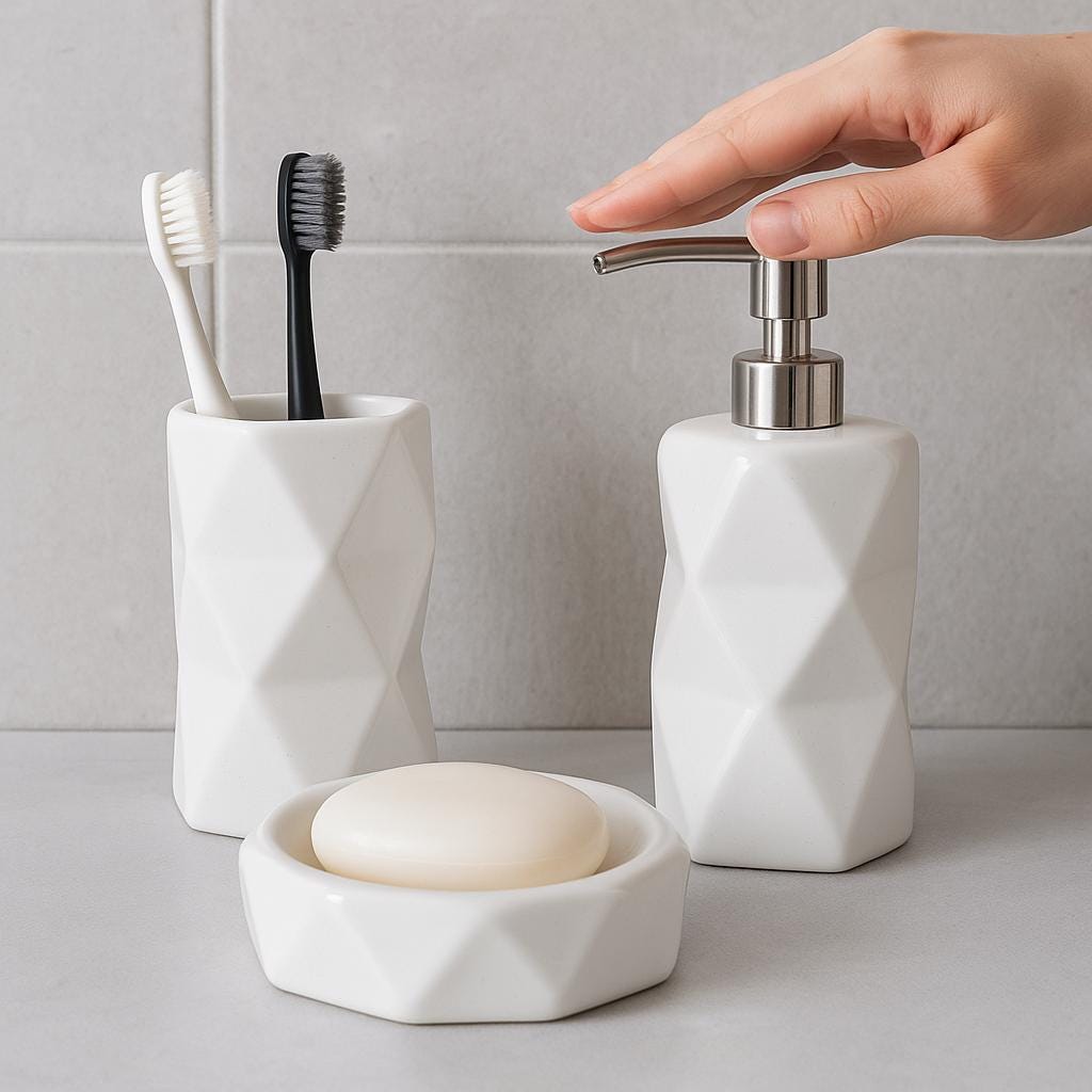 Chic Geometric Bath Set