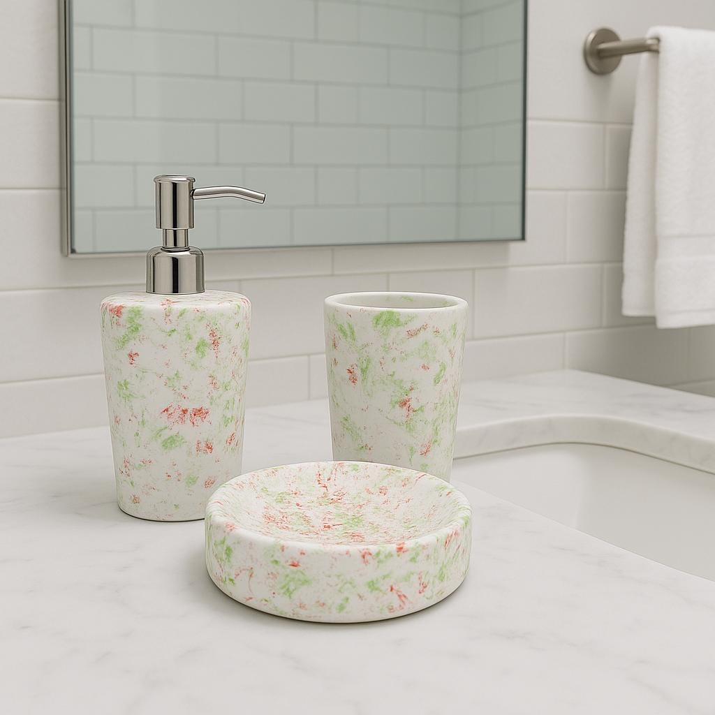 Rustic Floral Bathroom Set