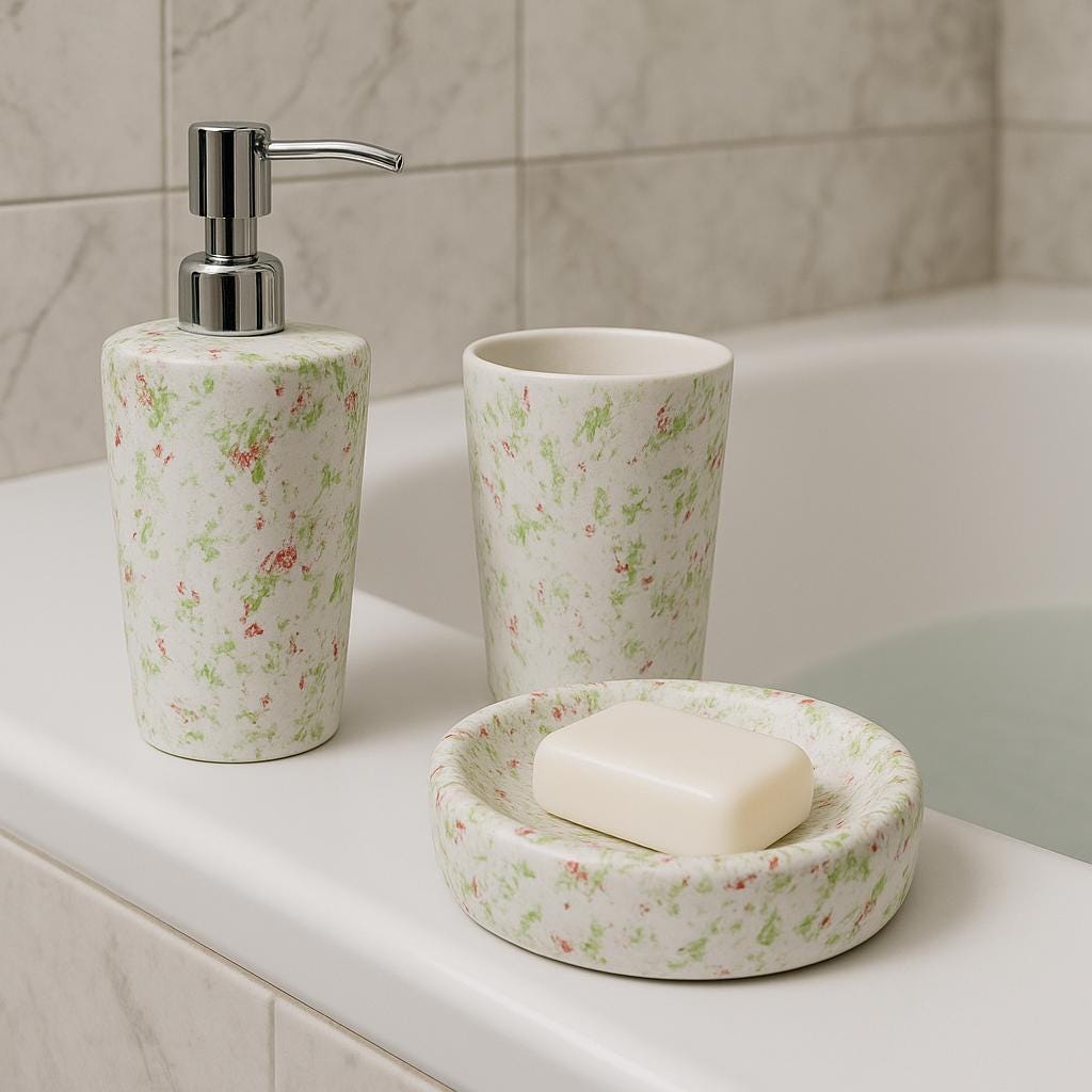 Rustic Floral Bathroom Set