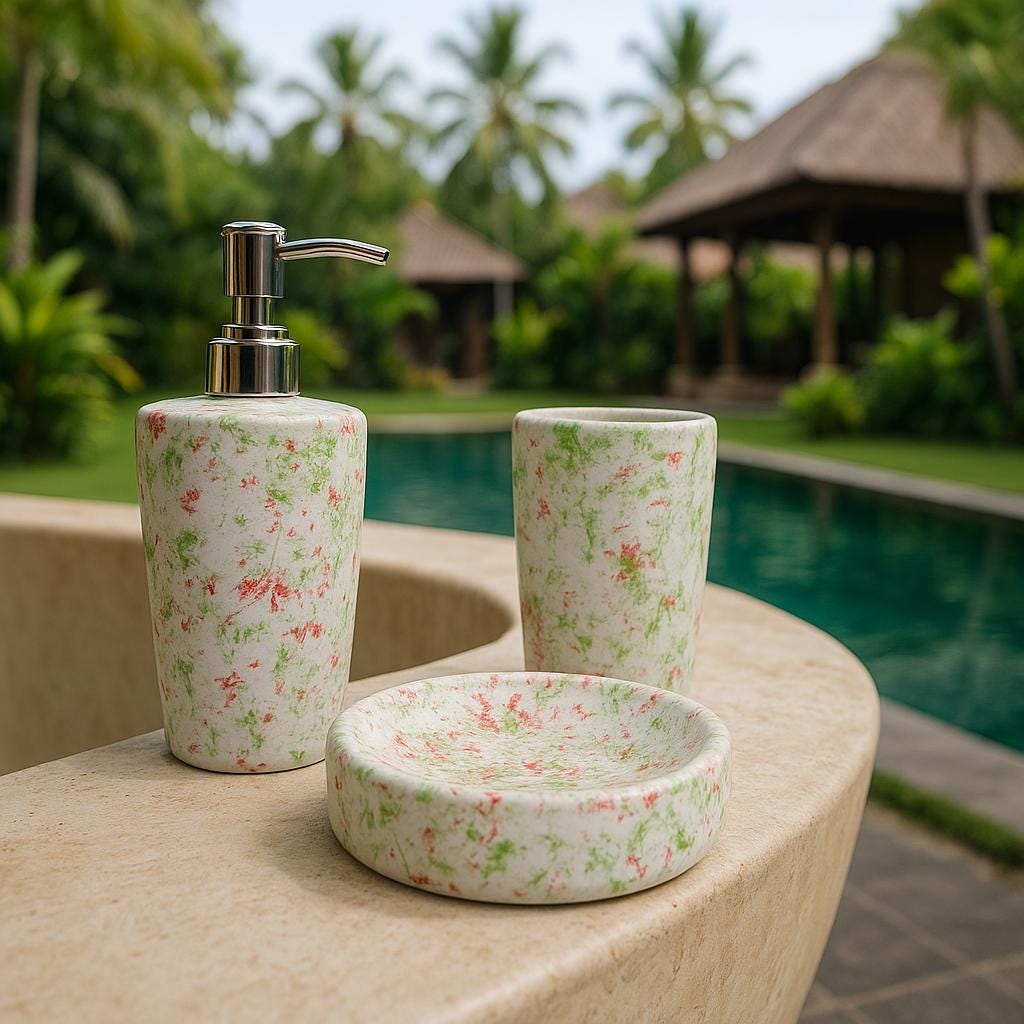 Rustic Floral Bathroom Set