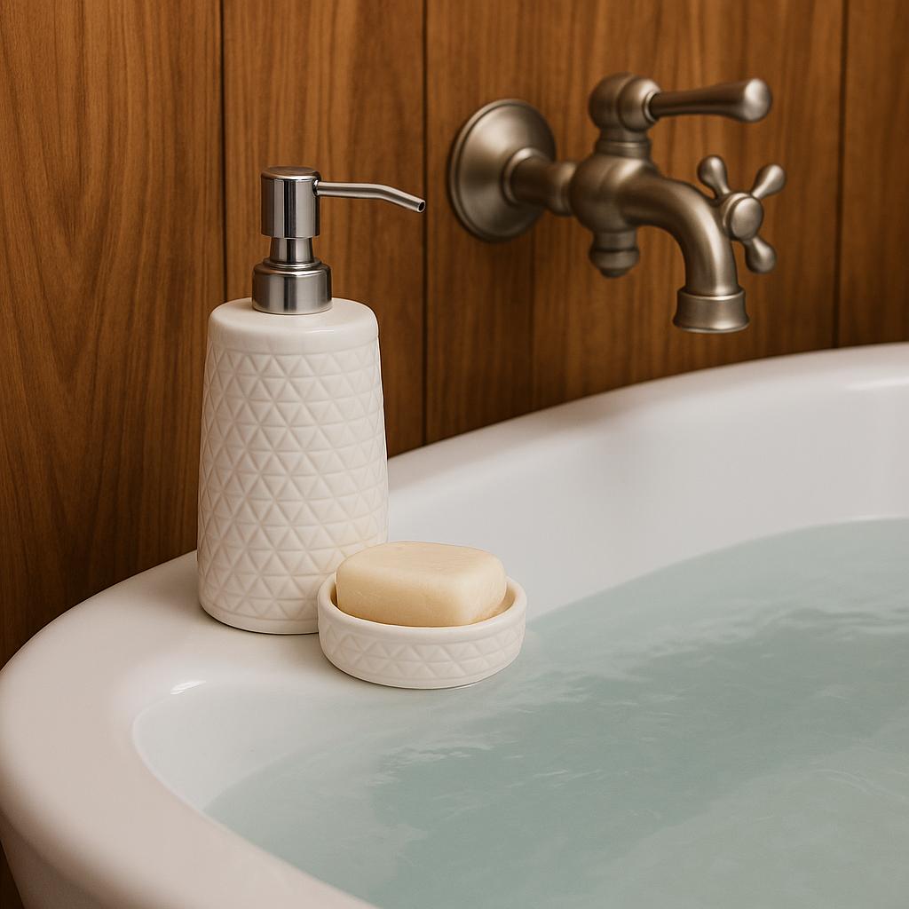 Elegant White Bath Set