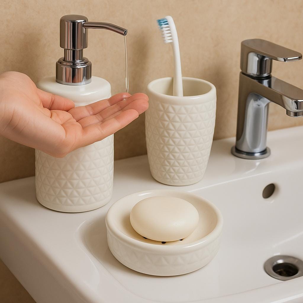 Elegant White Bath Set