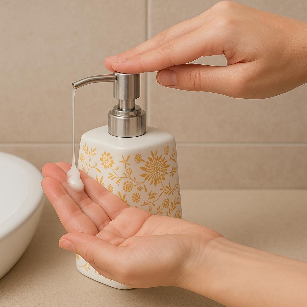 Chic Floral Soap Dispenser Set