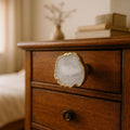 Stunning Natural Agate Coaster with Gold Edges - Perfect for Home Decor or Gifts!