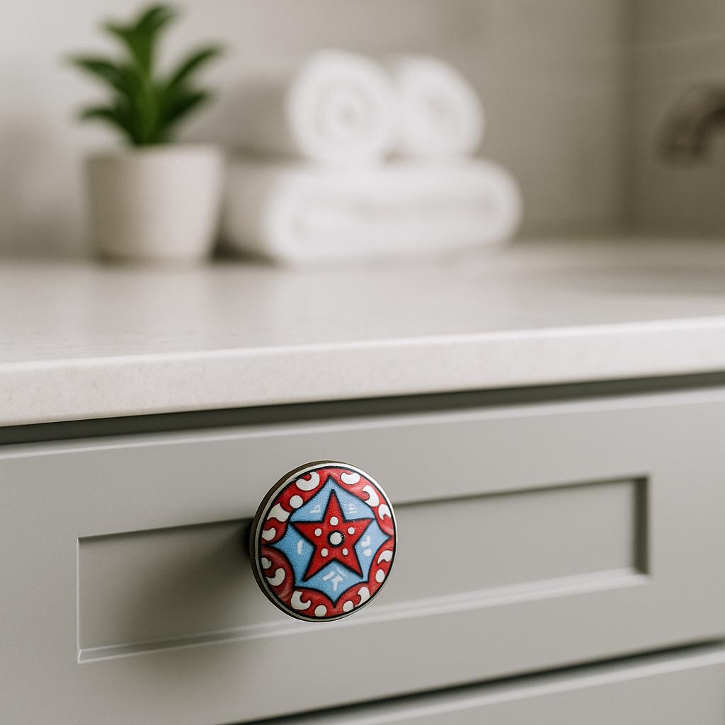 Star Pattern Ceramic Knobs Set