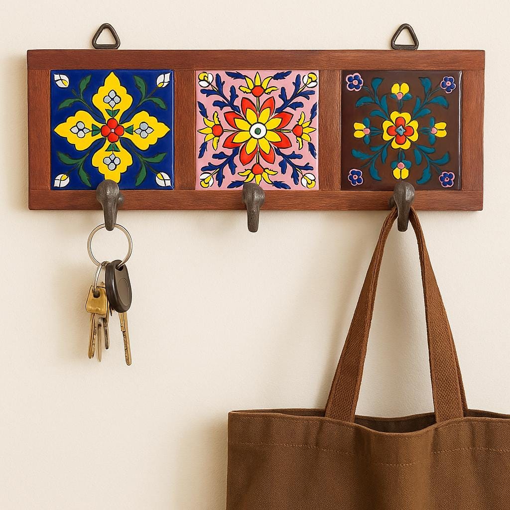 Stylish Wooden Hook Rack