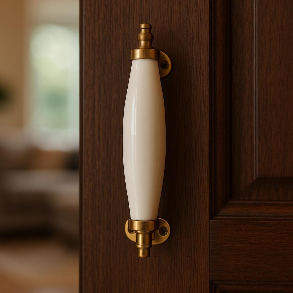 Chic White & Gold Drawer Pulls