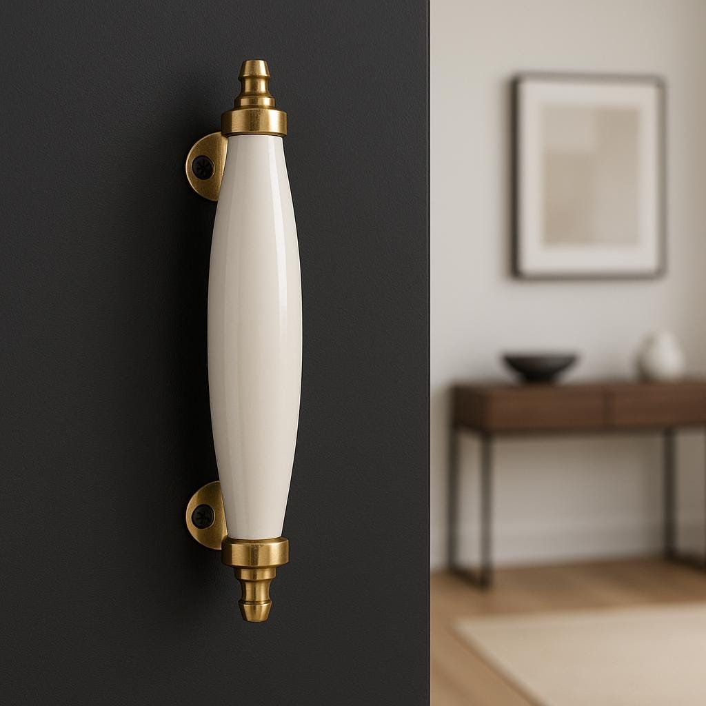 Chic White & Gold Drawer Pulls