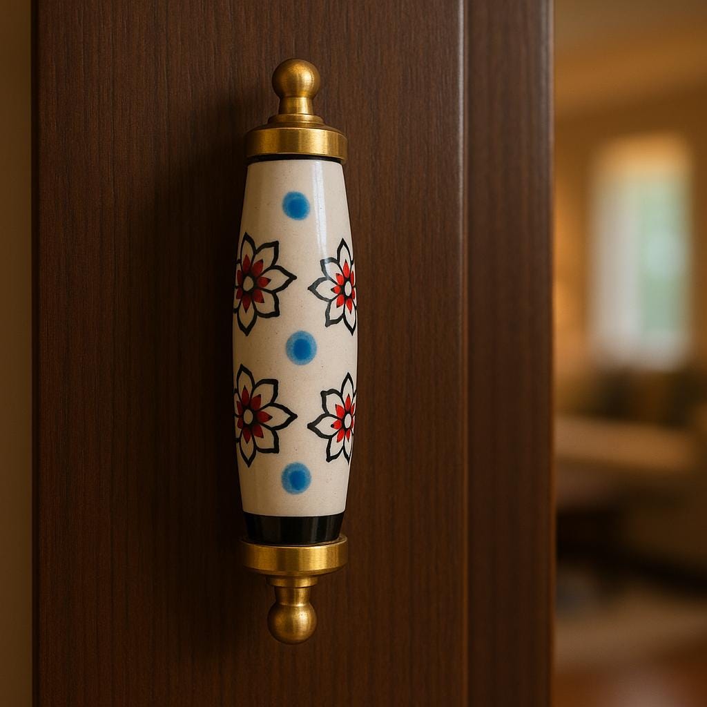 Elegant Floral Brass Handles