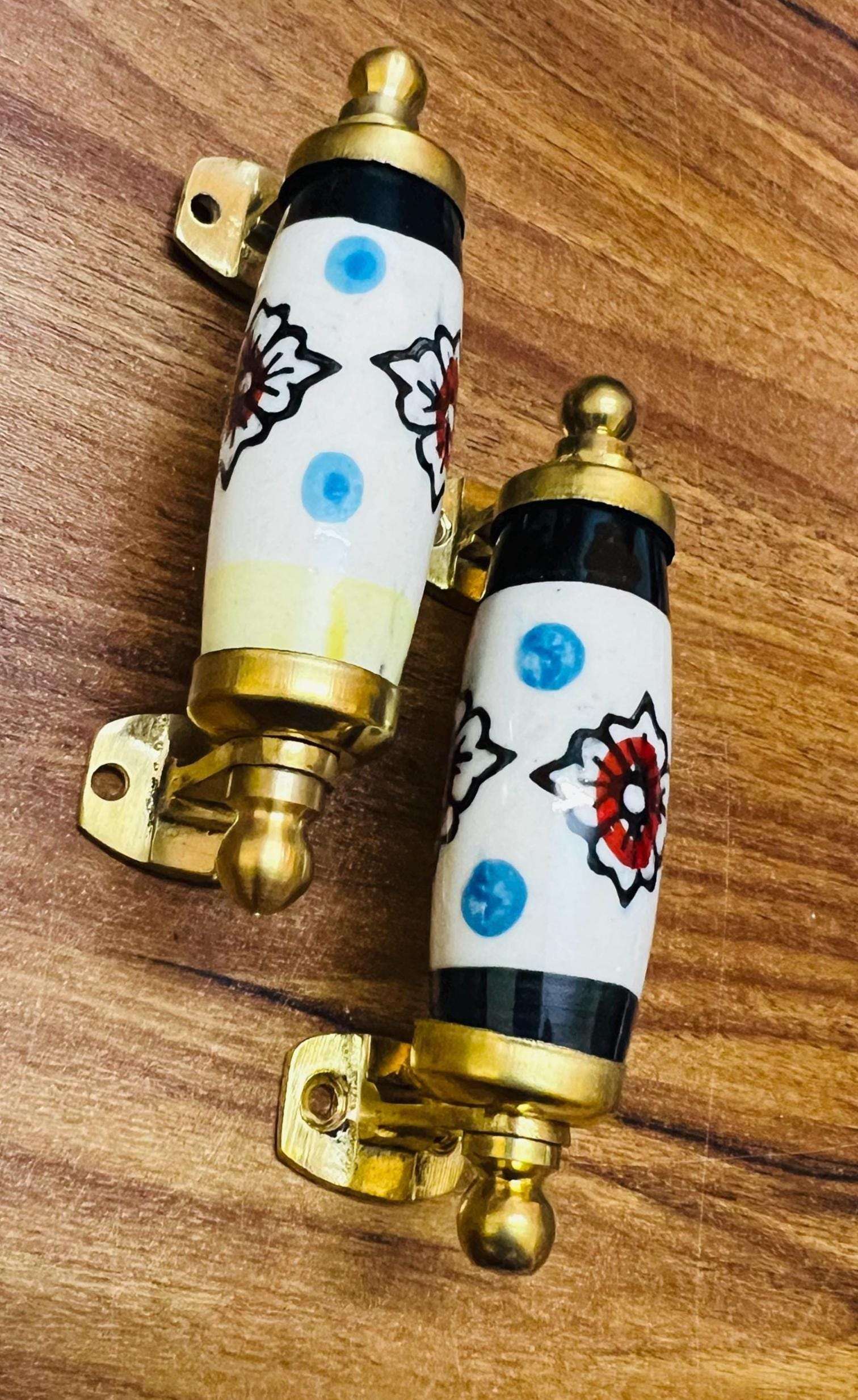 Elegant Floral Brass Handles