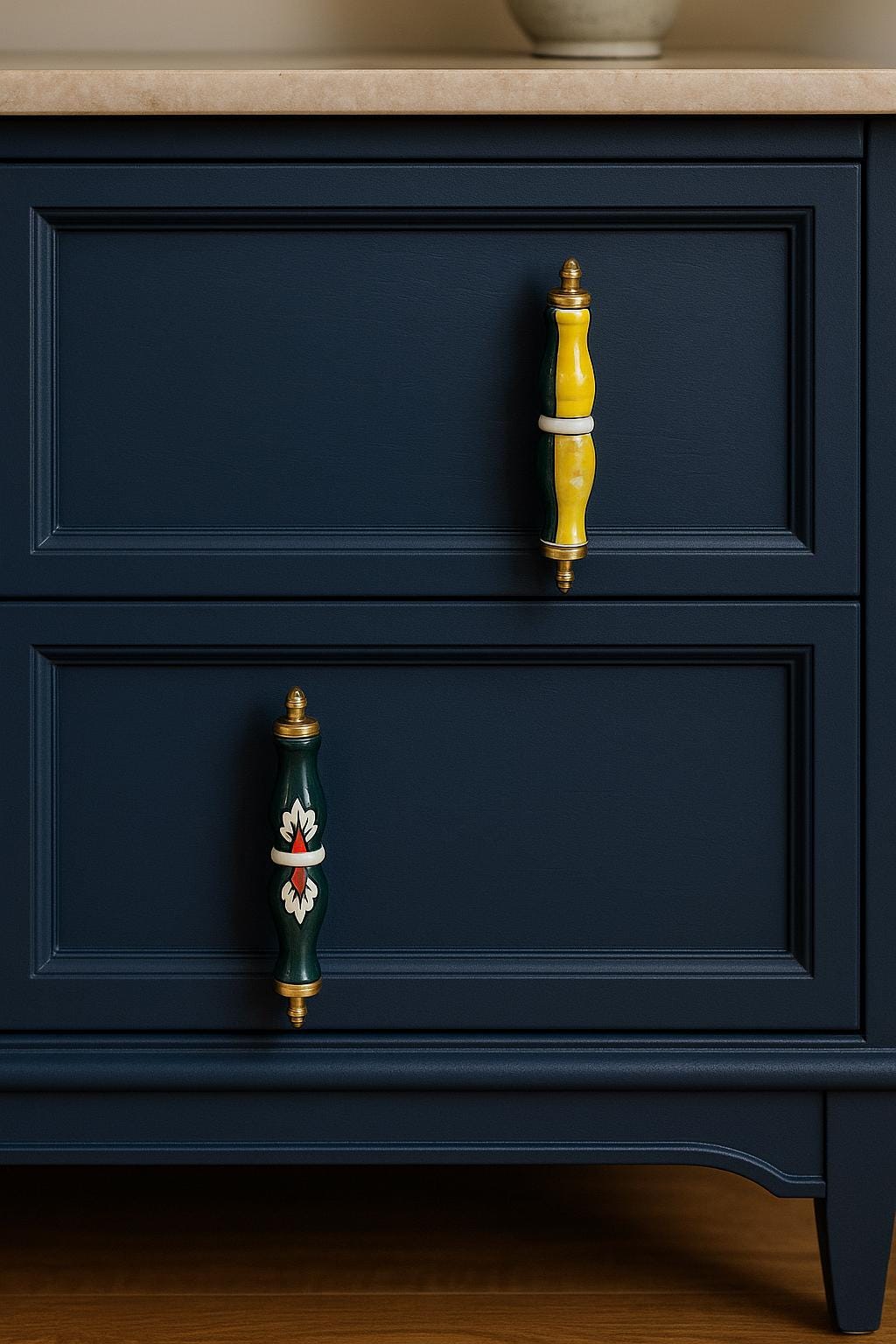 Floral Ceramic Drawer Pulls Set
