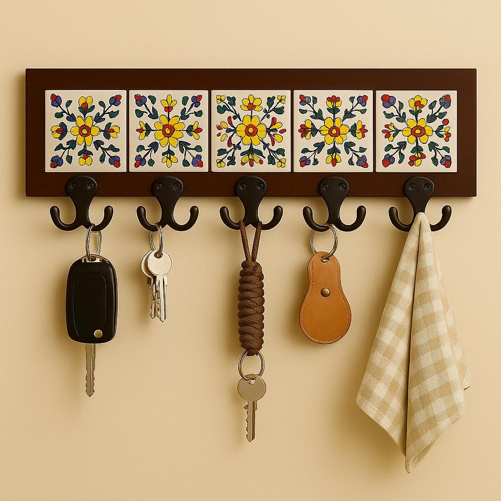 Modern Wood Key Rack Organizer
