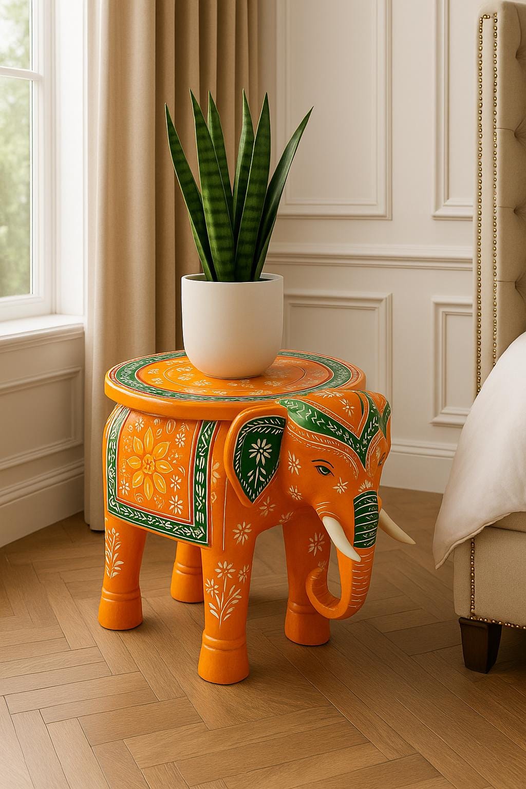 Boho Elephant Accent Table