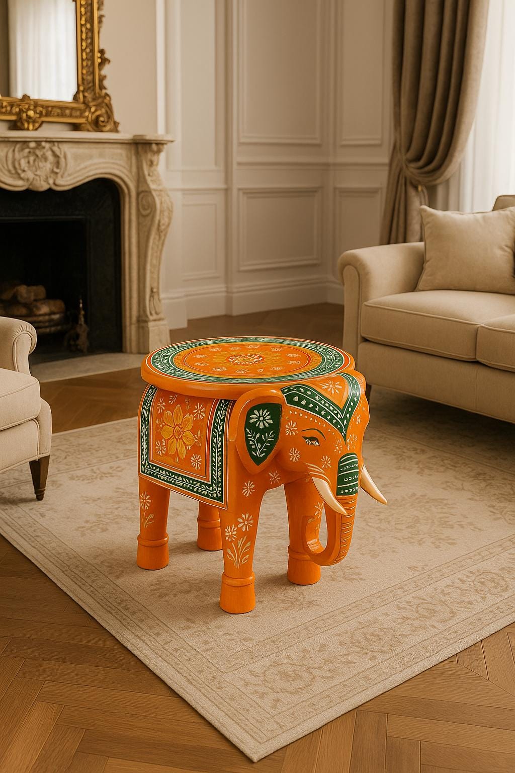 Boho Elephant Accent Table