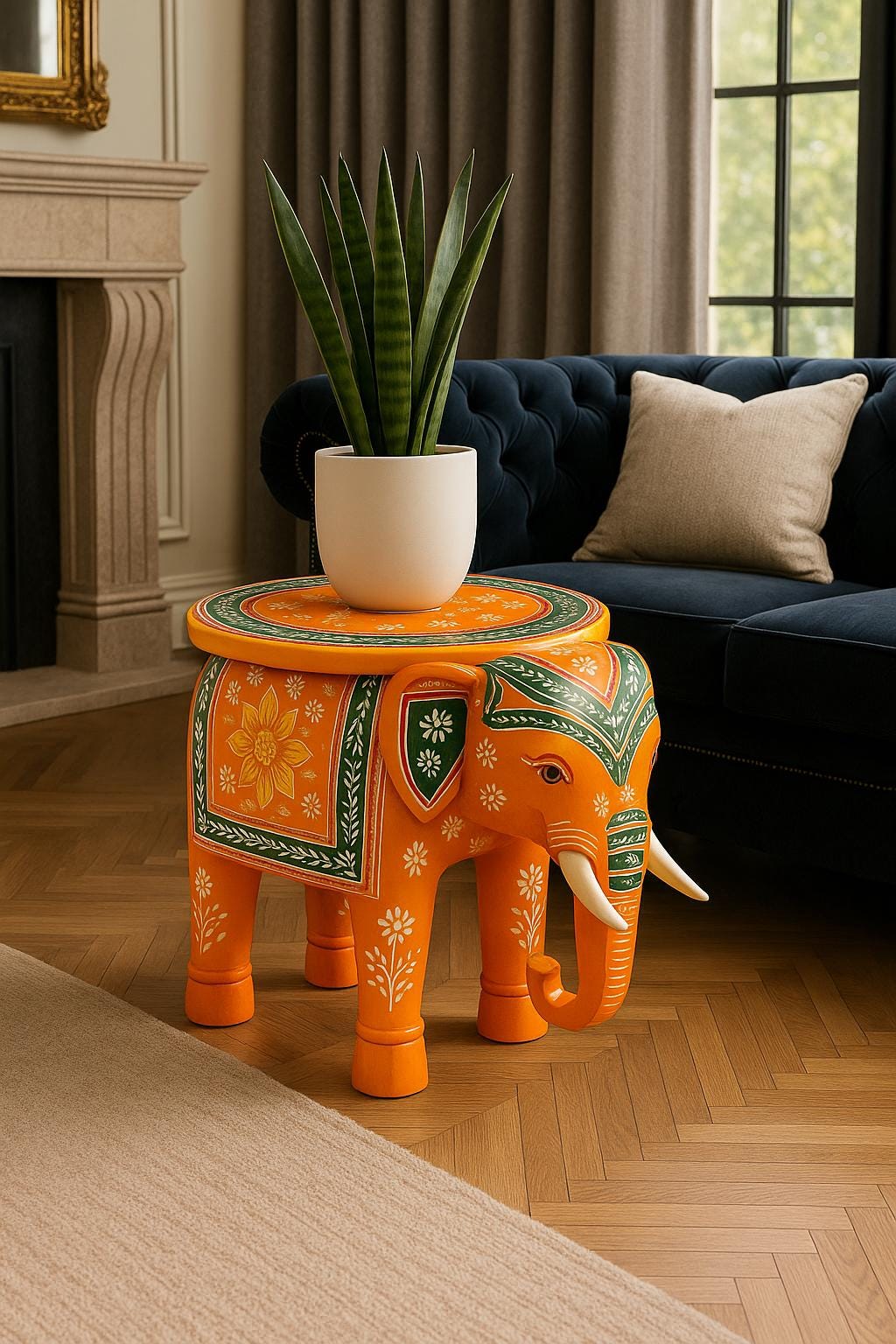 Boho Elephant Accent Table