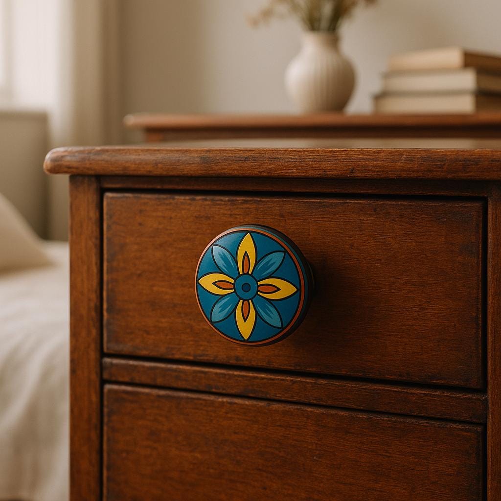 Vibrant Floral Knobs Set 6pk