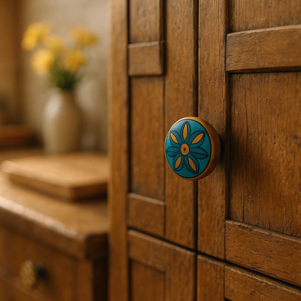 Vibrant Floral Knobs Set 6pk